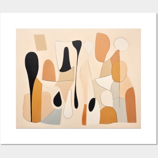 Mid Century Earthy Abstract Posters and Art